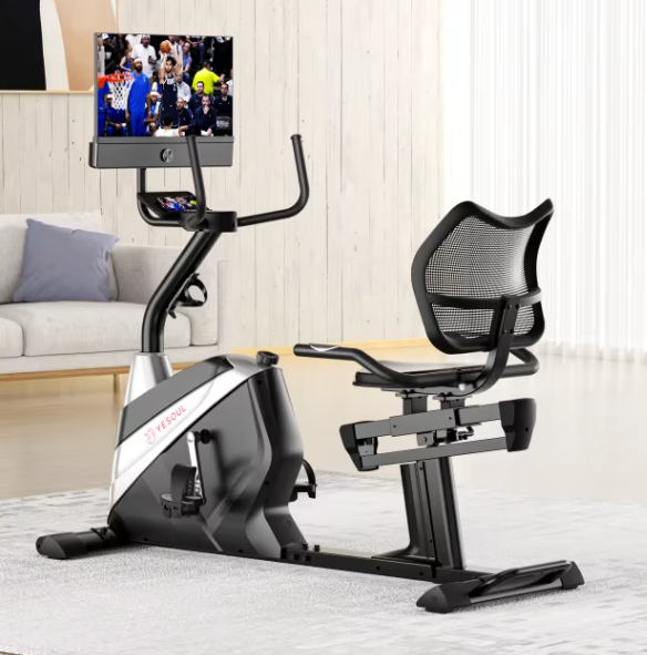 Horizontal Exercise Bike Household Dynamic Cycling Indoor Bicycle Elderly Aerobics Fitness E