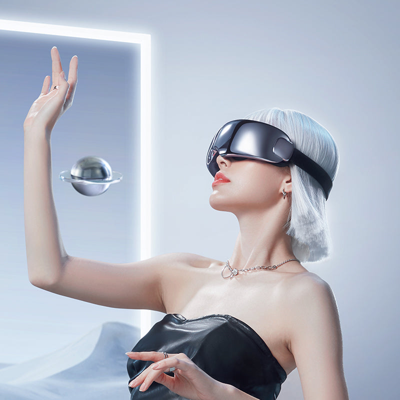 RP-i50 Advanced Portable 3D Smart Eye Massager Hot Compress Home Relief for Fatigue Kneading Points Mirror Targeted Compression