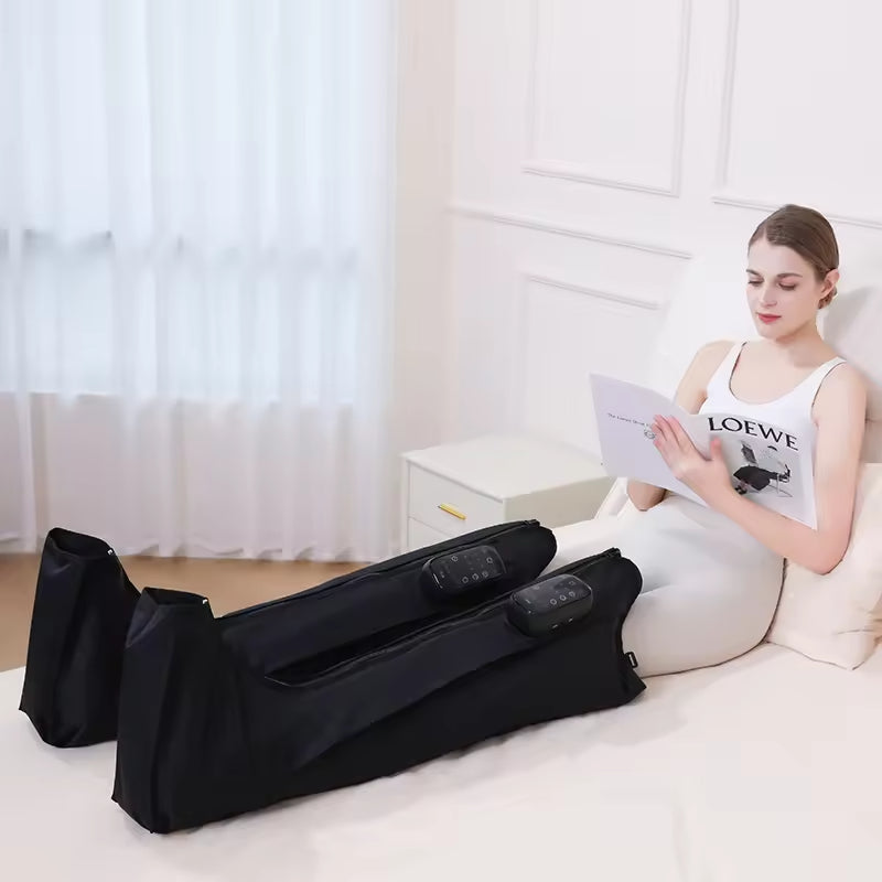 A102 Portable Wireless Air Compression Leg Massager 5 Chamber Design for Pain Relief and Muscle Recovery