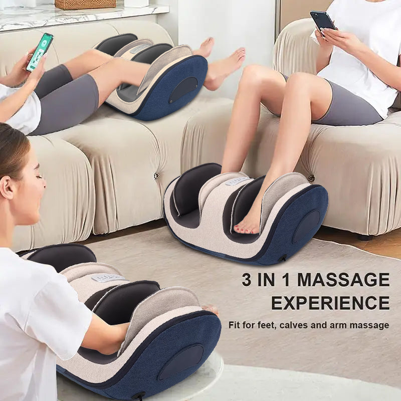 CL-1029 Electric Shiatsu Foot Massager with Air Compression Heating Roller Leg Calf Machine for Relaxation