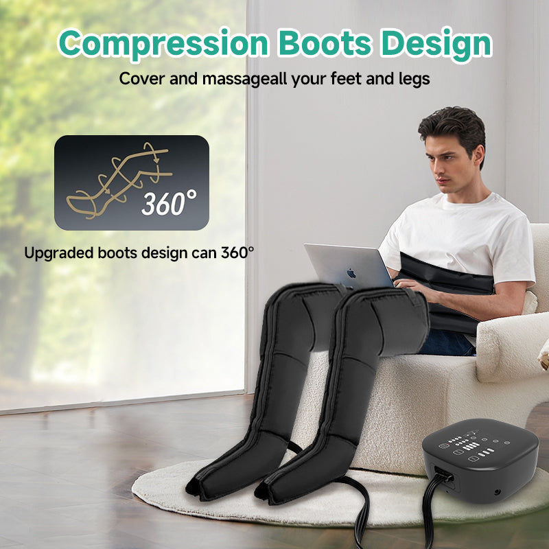 A80 Body Air Compression Recovery Boots Foot and Leg Air Massage Leg Massager Boots for Improved Blood Circulation