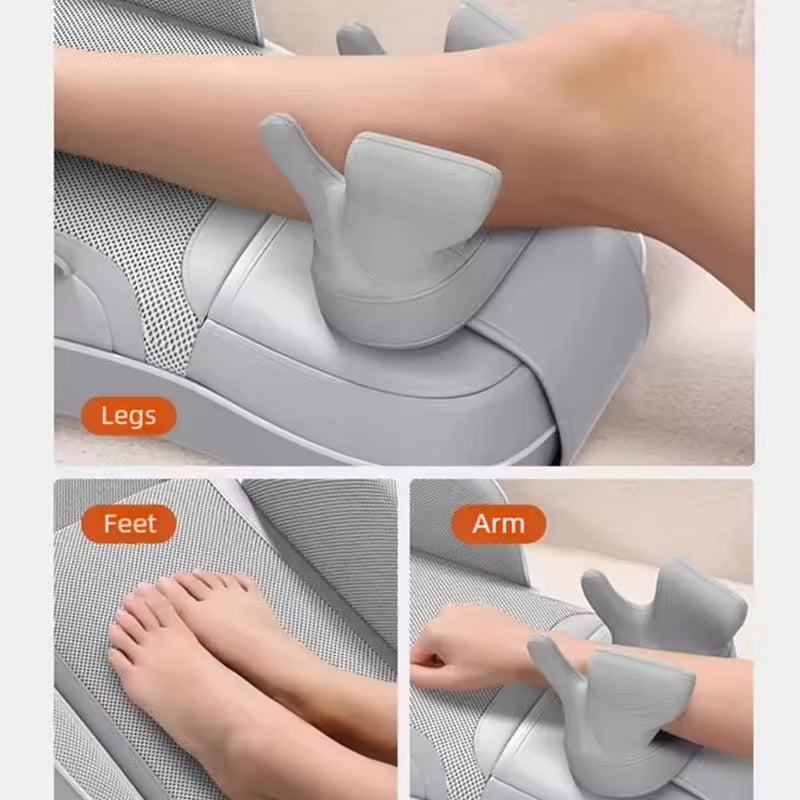 CL-56 3D Neck Roller Massage Cushion With Sliding Backrest & Vibrating Seat Portable Design for Home/Car Use