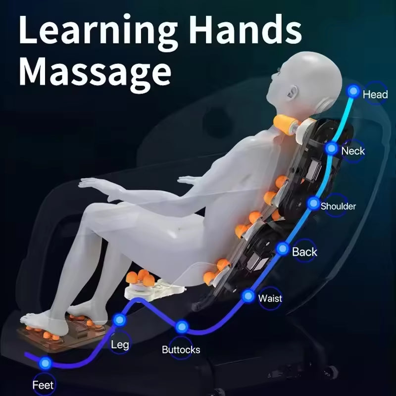 C5 Luxury Full Body 4D Massage Chair Zero Gravity Sl Track Modern Electric 3D Leather Head Neck Massager for Waist Foot Head