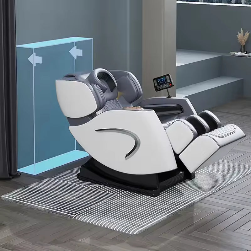Q1 Luxury 5D Zero Gravity Full Body Shiatsu Massage Chair Recliner 9D Leather Cover Modern Style with Foldable Feature Black