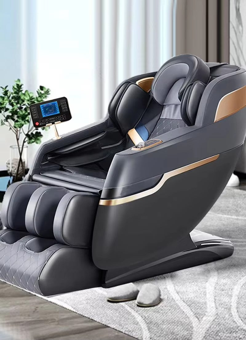 R8 Modern 3D Full Body Leather Massage Chair 8 Roller Technology Smart Therapy Vibrating Seat Neck Foot Gravity Air Pressure