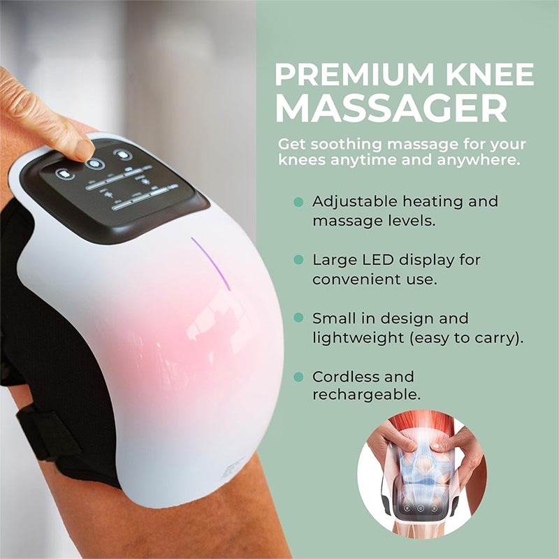 1101 Arthritis Pain Relief Joint Massage Machine Smart Infrared Physiotherapy Hot Compress Vibration Knee Massager With Heat