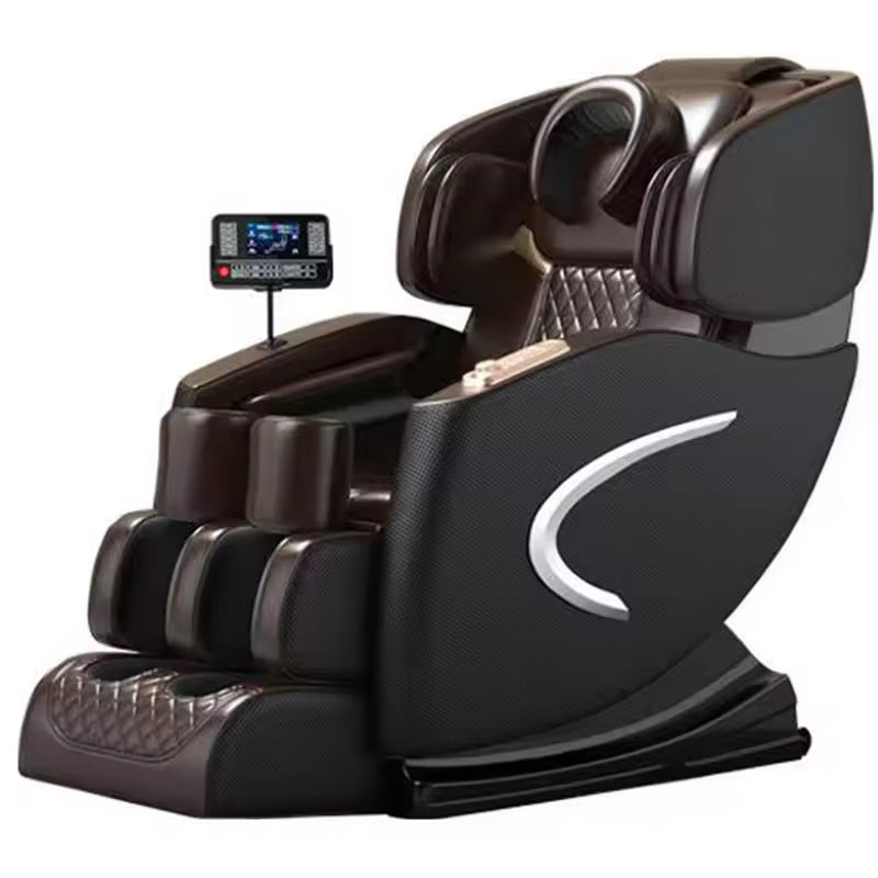 Q1 Luxury 5D Zero Gravity Full Body Shiatsu Massage Chair Recliner 9D Leather Cover Modern Style with Foldable Feature Black