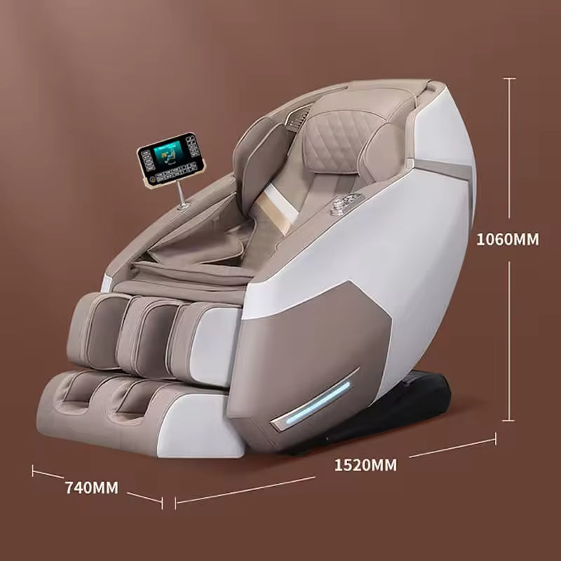 T6 Full Body 4D Zero Gravity Multifunctional Massage Chair Adjustable Stretch Portable Features for Whole Body Hand Waist Foot