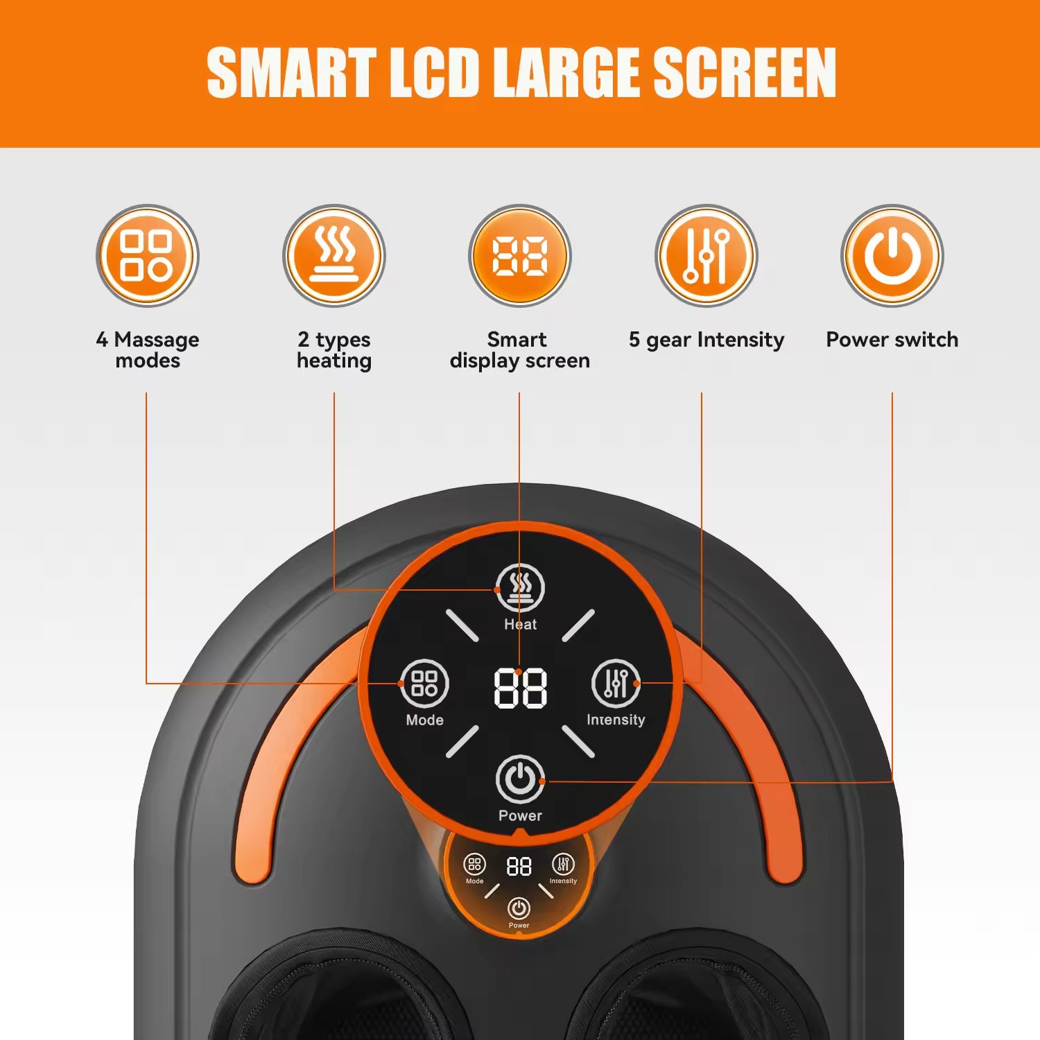 CL-512 Comfortable Full Wrap Electric Foot Massager with Infrared Heating & Vibrating Air Compression Kneading Leg Relief Features