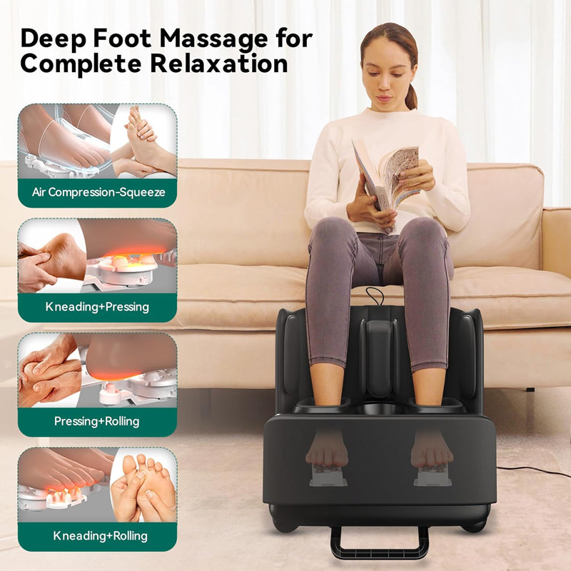 CL-5001 Electric Foot Massager with Rolling & Air Pressing Design Kneading & Heating Chair Feature for Leg Application