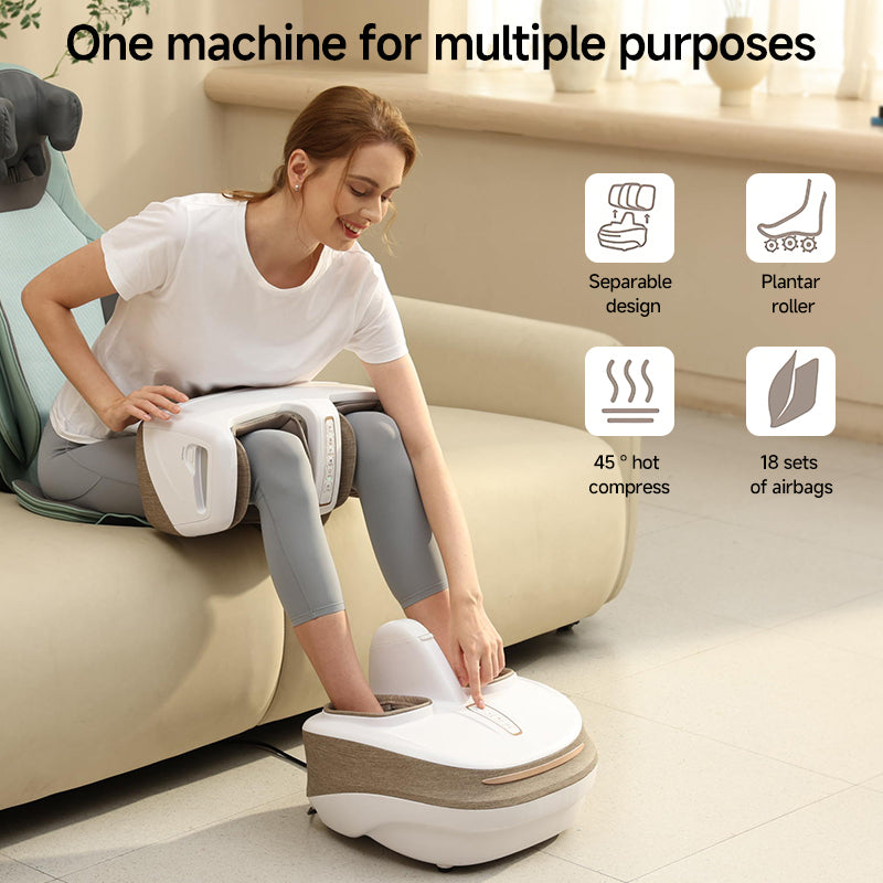 3900 Feet Therapy with Heat Vibrating Shiatsu Calf Foot Massager Machine Increases Blood Flow Electric Foot Massager