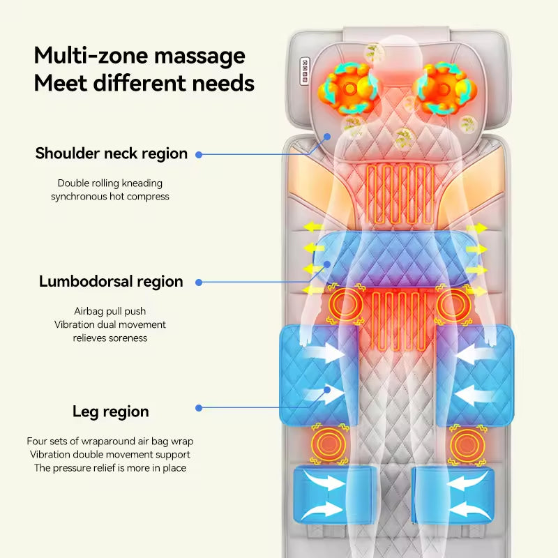 U6 Best-Selling Heated Electric Airbag Infrared Back Massage Mattress New Products Whole Body Vibration for Neck Made Leather