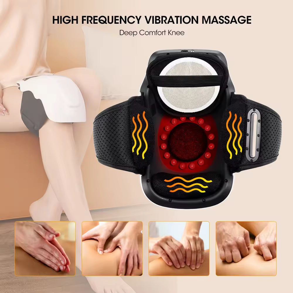 HX01 Smart Infrared Physiotherapy Knee Massager Arthritis Pain Relief Joint Massage Machine with Hot Compress Vibration Heat Feature