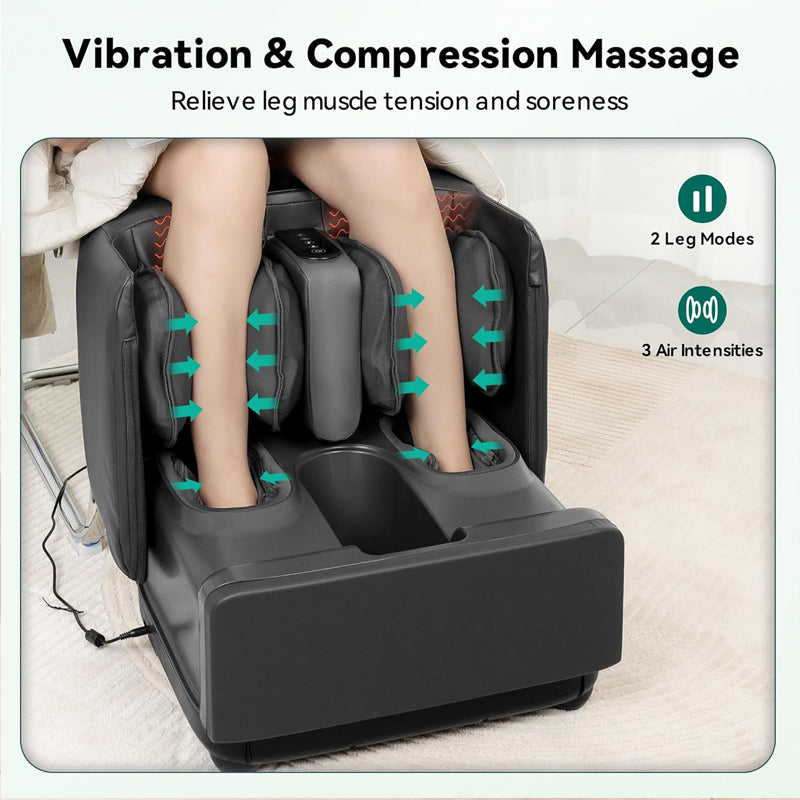 CL-5001 Electric Foot Massager with Rolling & Air Pressing Design Kneading & Heating Chair Feature for Leg Application