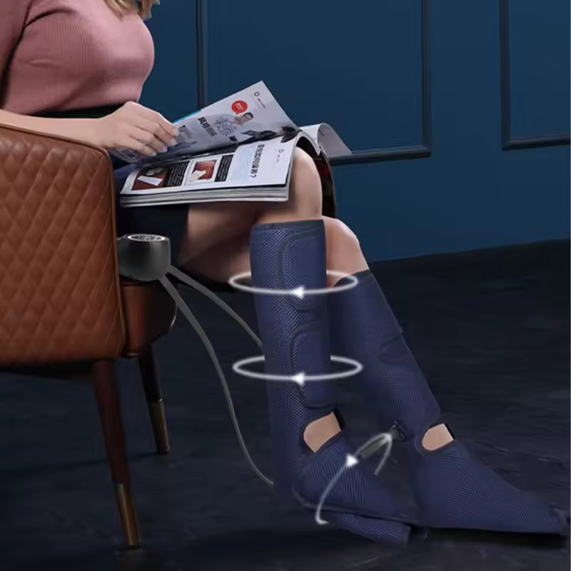 CL-705-2 Electric Air Compression Leg Foot Massager with Calf Heat for Better Circulation & Pain Relief Knee Massager Massage Product