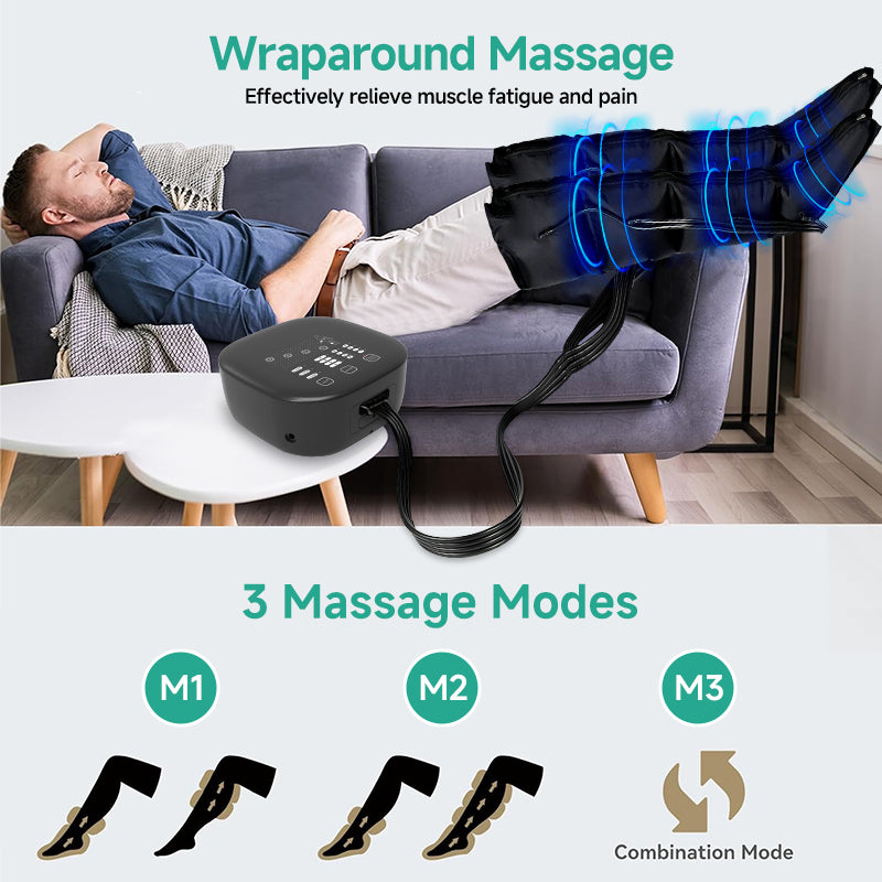 A80 Body Air Compression Recovery Boots Foot and Leg Air Massage Leg Massager Boots for Improved Blood Circulation