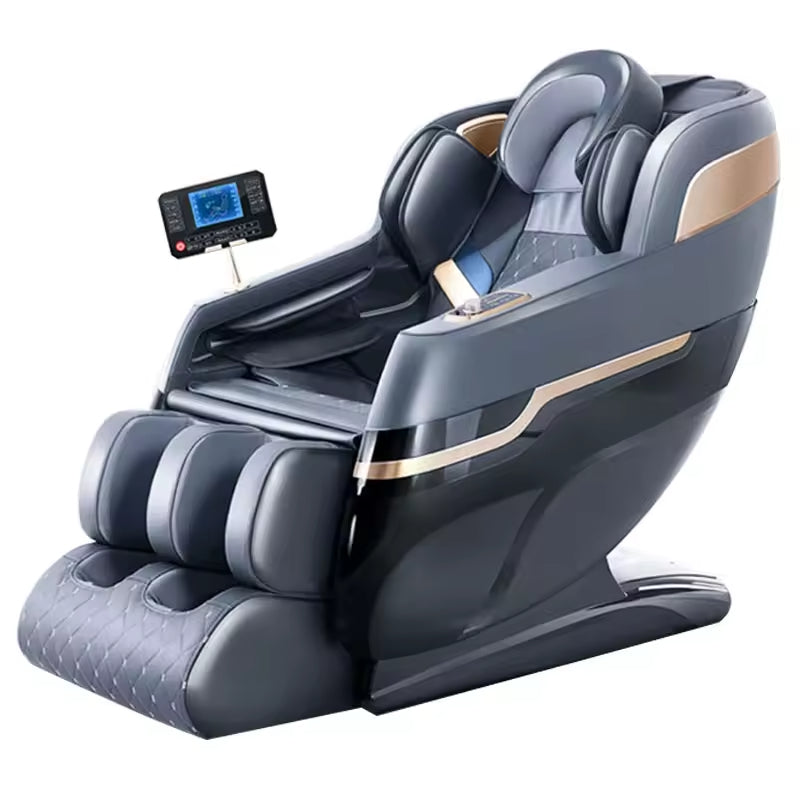 R8 Modern 3D Full Body Leather Massage Chair 8 Roller Technology Smart Therapy Vibrating Seat Neck Foot Gravity Air Pressure