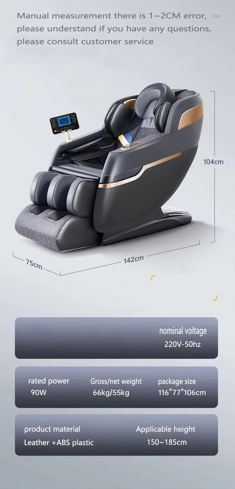 R8 Modern 3D Full Body Leather Massage Chair 8 Roller Technology Smart Therapy Vibrating Seat Neck Foot Gravity Air Pressure
