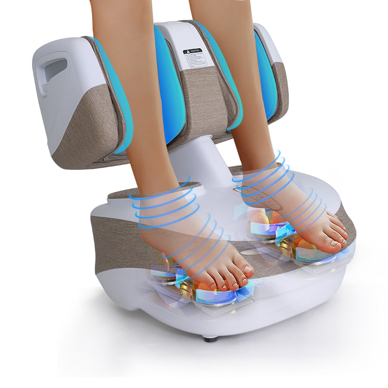 3900 Feet Therapy with Heat Vibrating Shiatsu Calf Foot Massager Machine Increases Blood Flow Electric Foot Massager